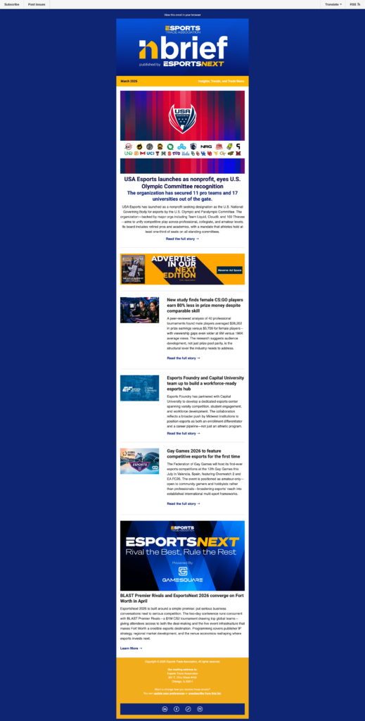 ESTA InBrief Newsletter MailChimp 2026-03